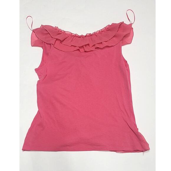 Elle ruffle sleeveless pink blouse women's medium - Picture 5 of 6